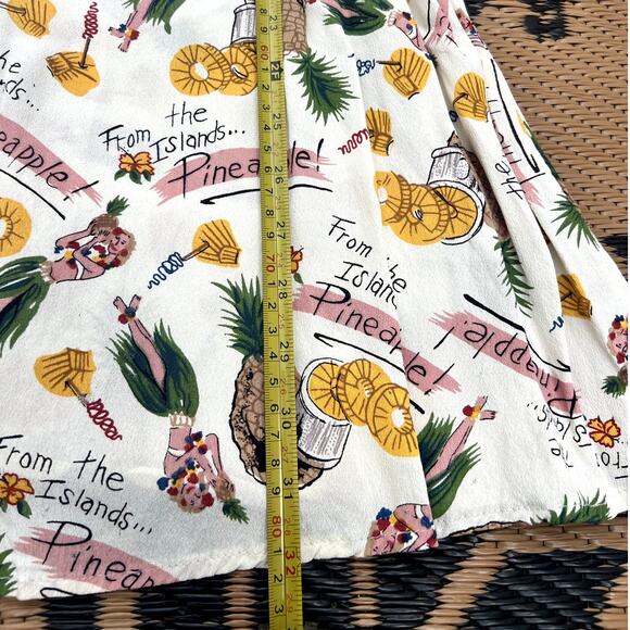 Santa Barbara Street | Vtg 90s Hawaiian Islands Novelty Print Mini Dress Size S - Picture 10 of 10